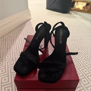 Tamara Mellon Elegant Black Strappy Heels
